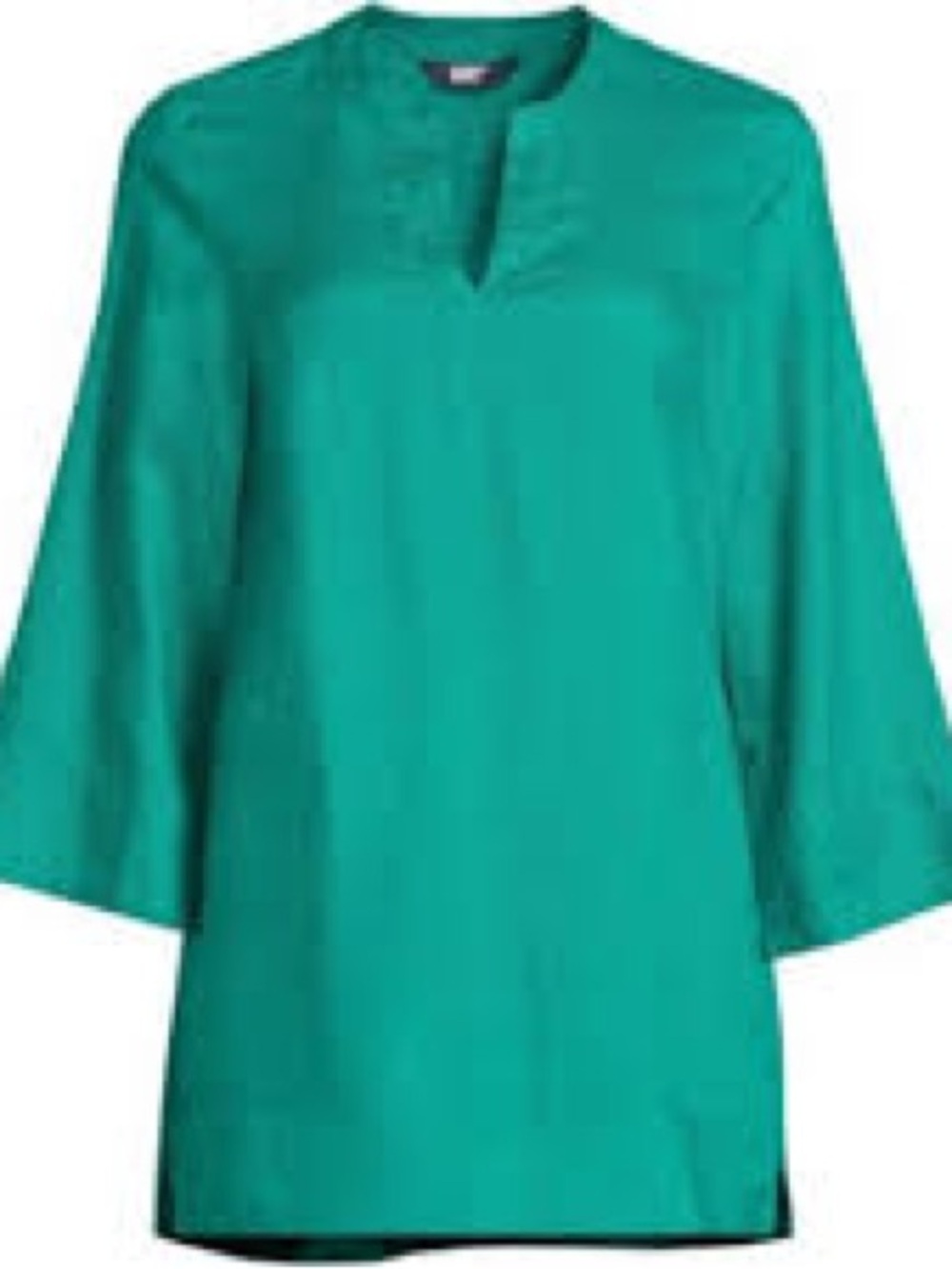 Lands' End Women's Linen Split Neck Tunic Top L. EUC